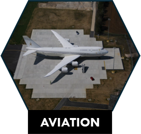 Aviation: aircraft on a concrete stand
